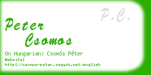 peter csomos business card